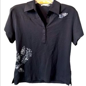 Felix Buhler Blingy Rhinestone Floral Polo Large